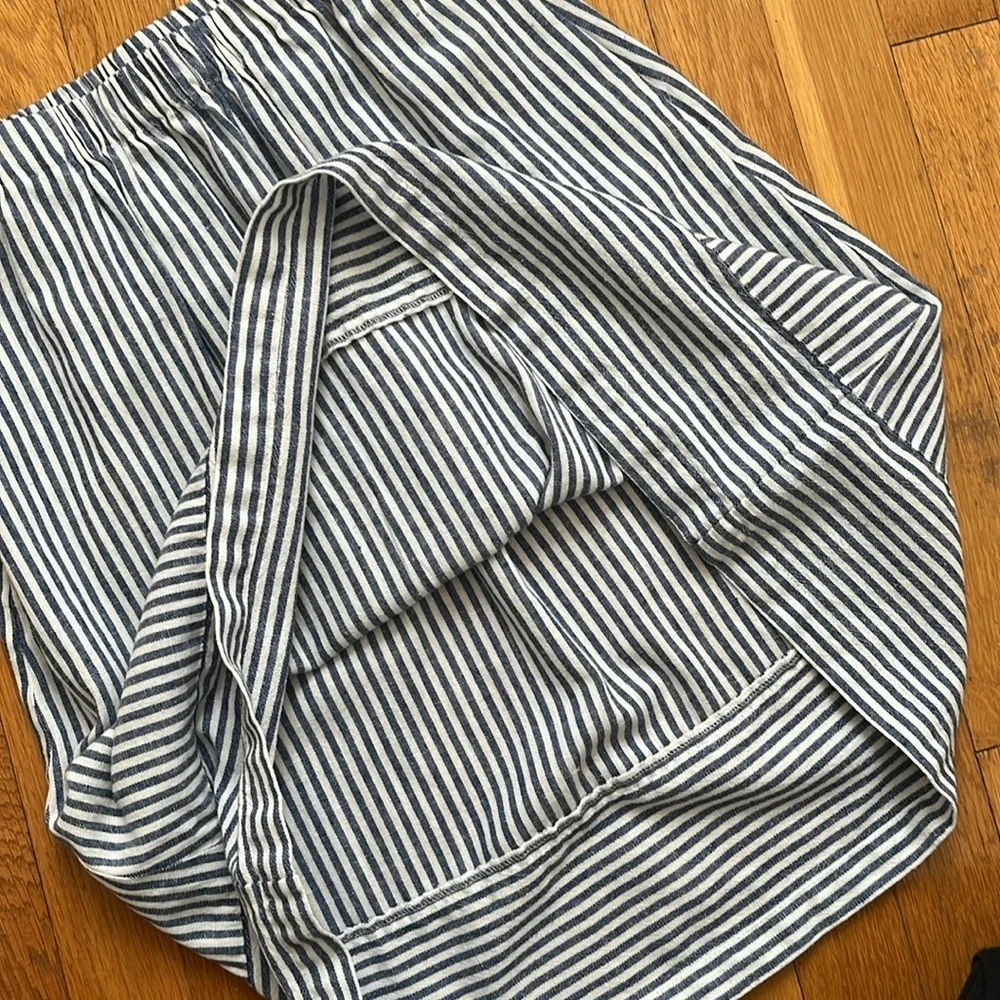 J. Crew XXS Nautical Blue & White Striped Linen Blend Skirt with Pockets - Picture 7 of 11